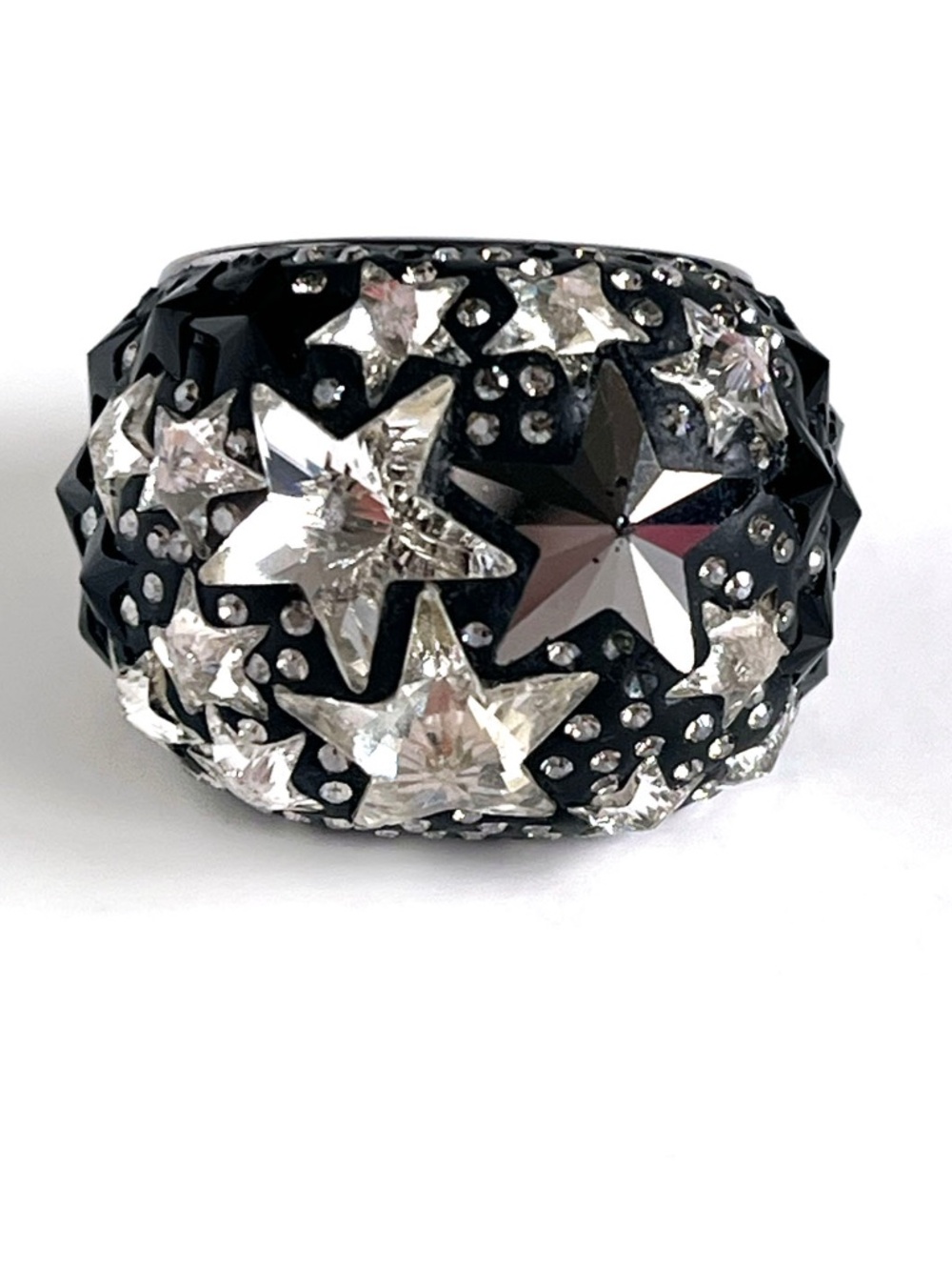 Swarovski Black & Silver Crystal Fizz Ring Size: 52/6